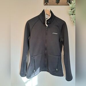 SPYDER Womens Polyester Jacket Full Zip Faux Fur Lining Black Size Small